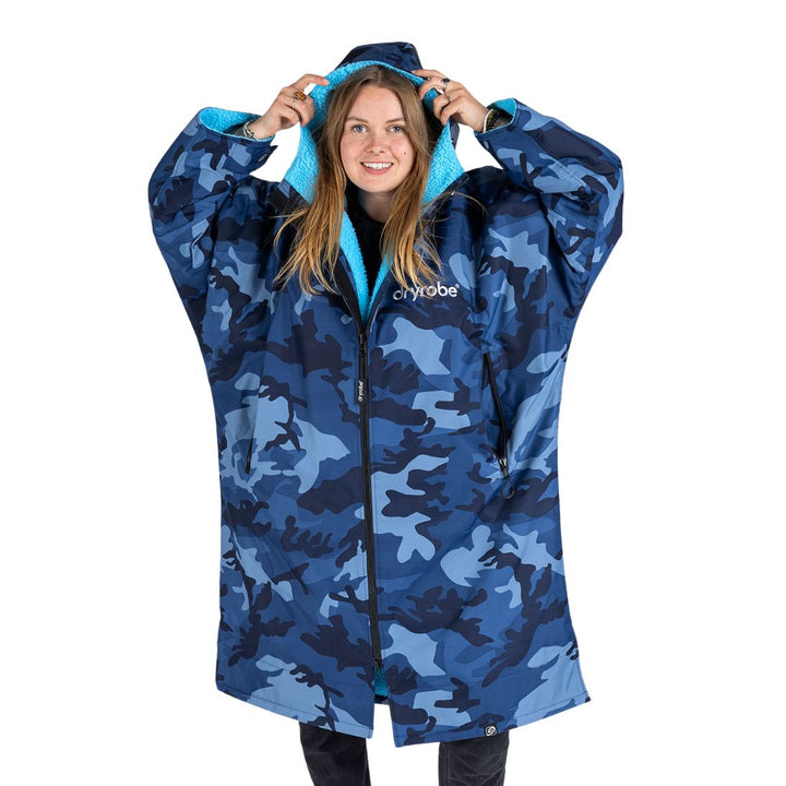 Dryrobe Advance Changing Robe Long Sleeved Blue / Camo Blue