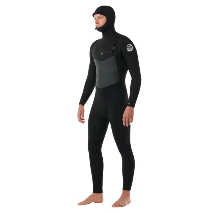 Rip Curl Mens Dawn Patrol 5/4mm Chest Zip Hooded Wetsuit with Yulex